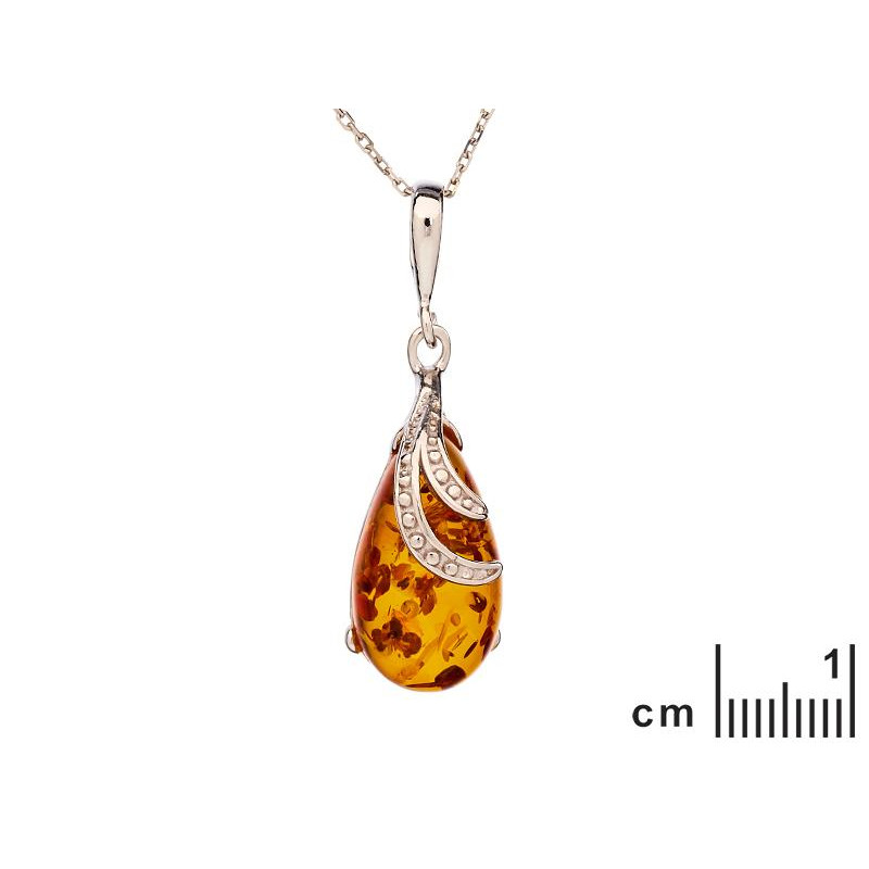 Ciondolo ambra cognac — ricordo del mare (cod. 8823) — foto 1