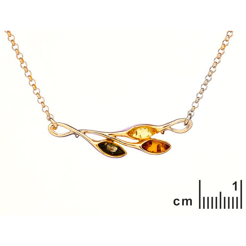 Collana di ambra multicolore in argento dorato 925 — per custodire la tua luce interiore — foto 1