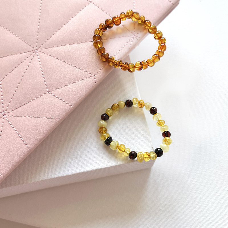 Bracciale per bambini in ambra cognac del Mar Baltico, per portare luce ai loro giorni (12-13 cm) — foto 2