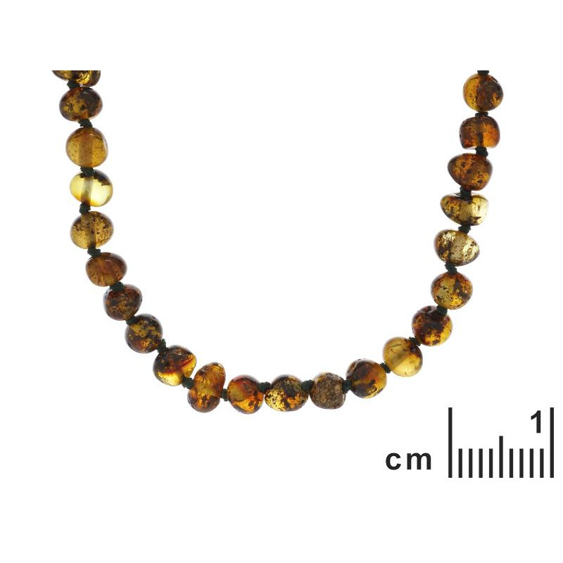 Collana per bambini con ambra verde — protezione naturale — foto 1