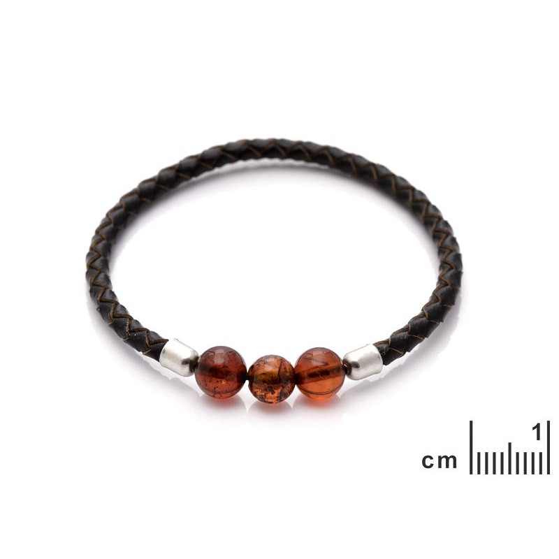 Bracciale in ambra naturale cognac del Mar - per trasmettere calore e stabilità — foto 1
