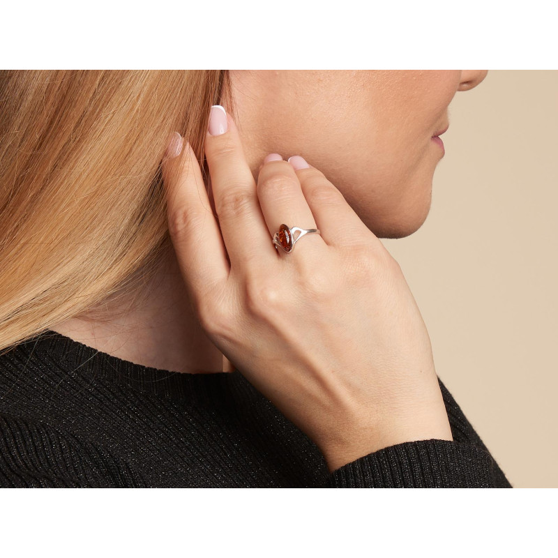 Anello ambra cognac — ricordo del Mar Baltico — foto 1