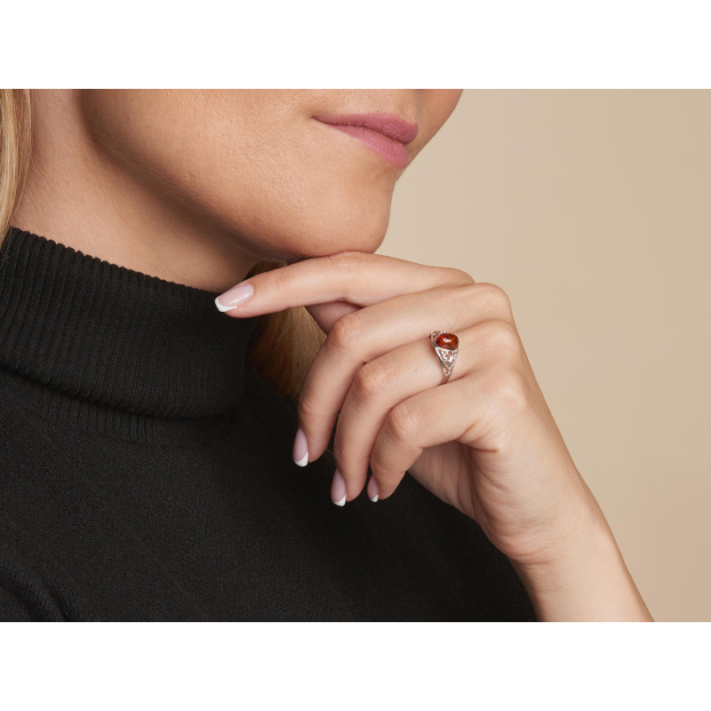Anello ambra cognac — per custodire i ricordi (cod. 8903) — foto 1