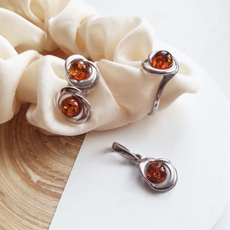 Anello ambra cognac Mar Baltico — ricordo del mare — foto 1