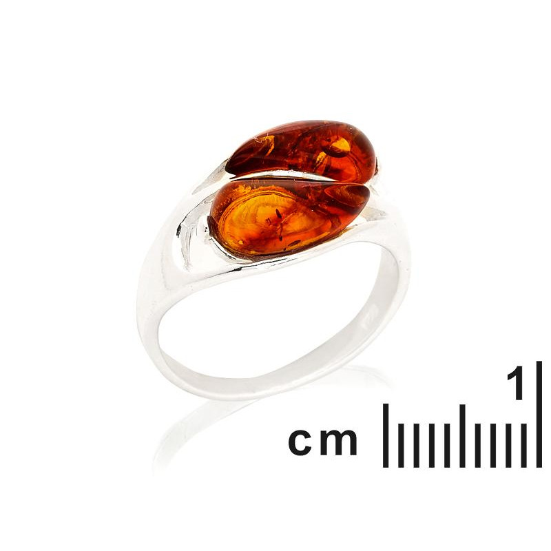 Anello multipietre e ambra cognac — per portare il sole di estate — foto 1