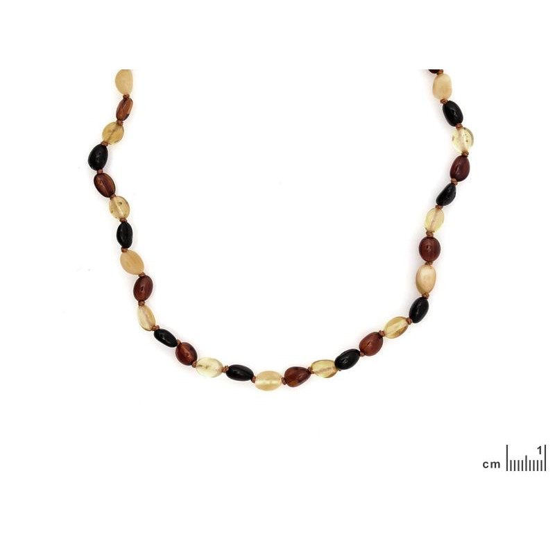 Collana d’ambra oliva multicolore per bambini — per custodire i sogni di crescita — foto 1