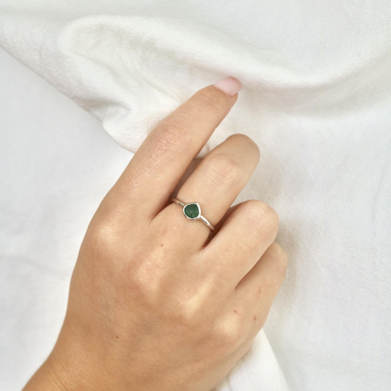 Anello cuore avventurina verde — per custodire il tuo amore — foto 2