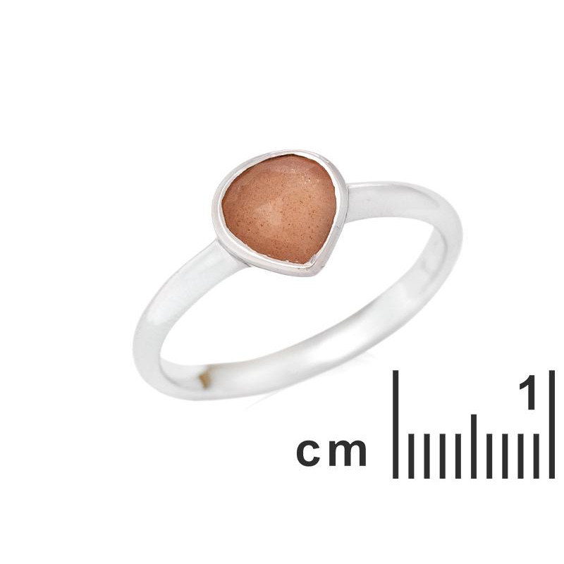Anello cuore pietra luna rosa — per tenere vivo l'amore — foto 1