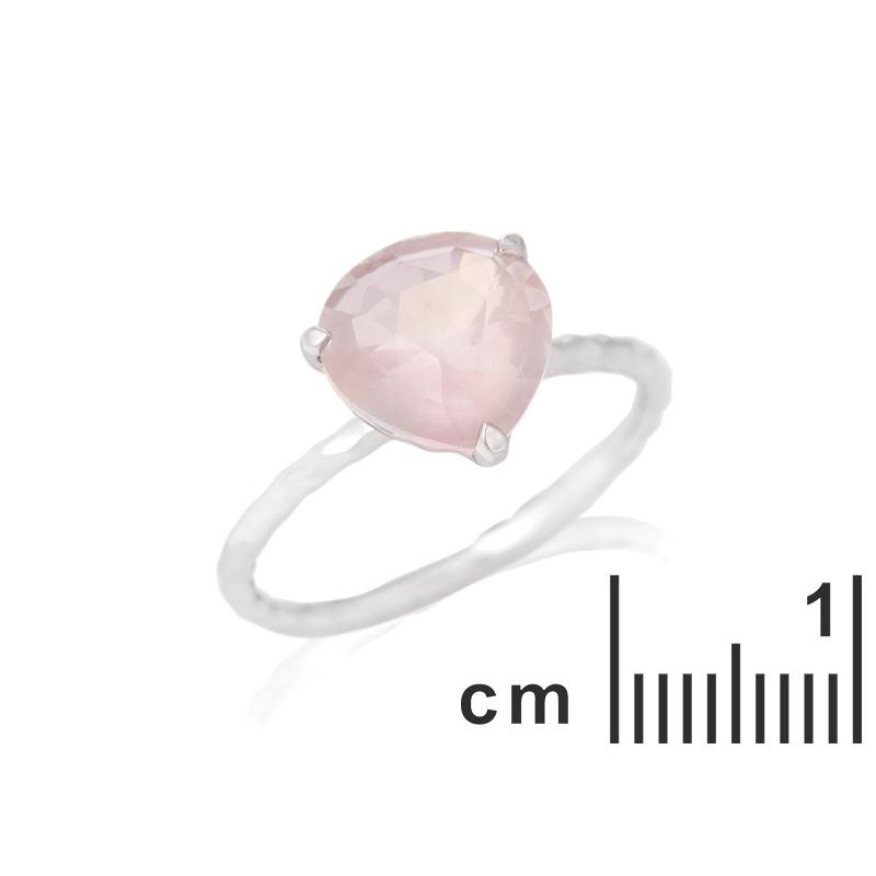 Anello cuore quarzo rosa — per regalare l'amore — foto 1
