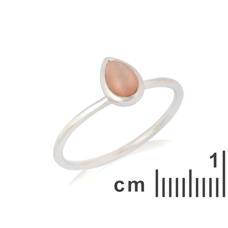 Anello con pietra lunare rosa — per illuminare il tuo cammino — foto 1