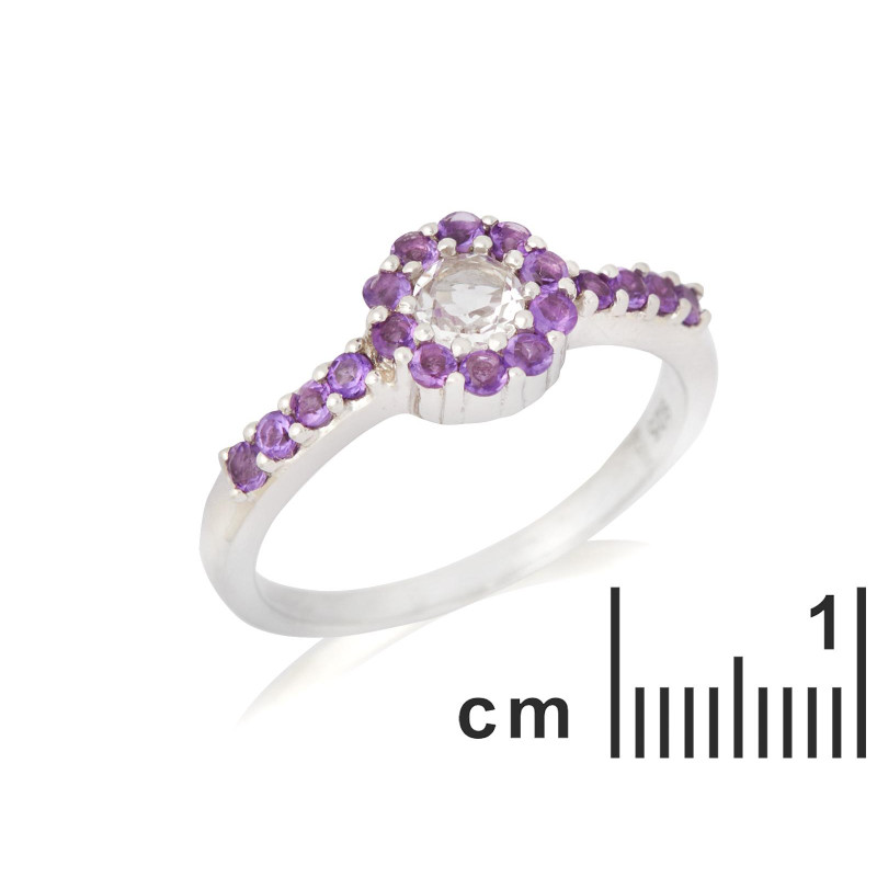 Anello cristallo rocca ametista argento 925 — per evocare il mistero — foto 1