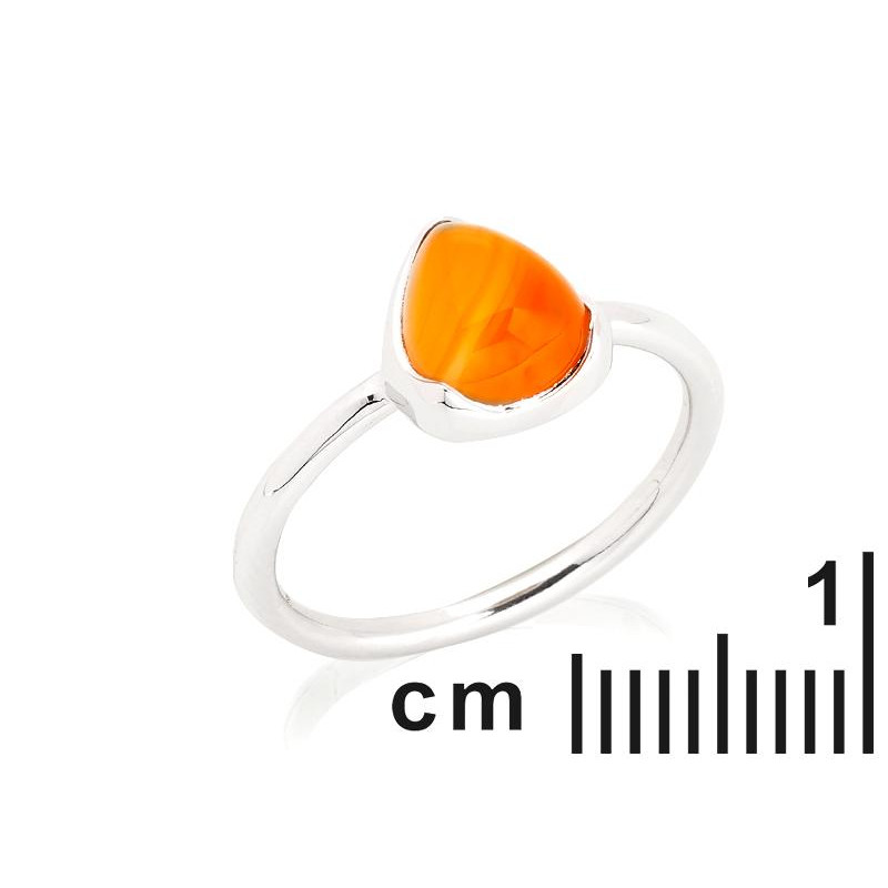 Anello triangolo corniola arancione — per celebrare la vitalità — foto 1