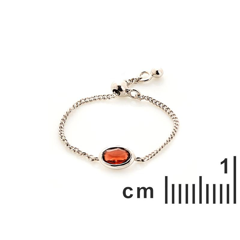 Anello ovale regolabile con granato rosso — per portare l'amore nel cuore — foto 1