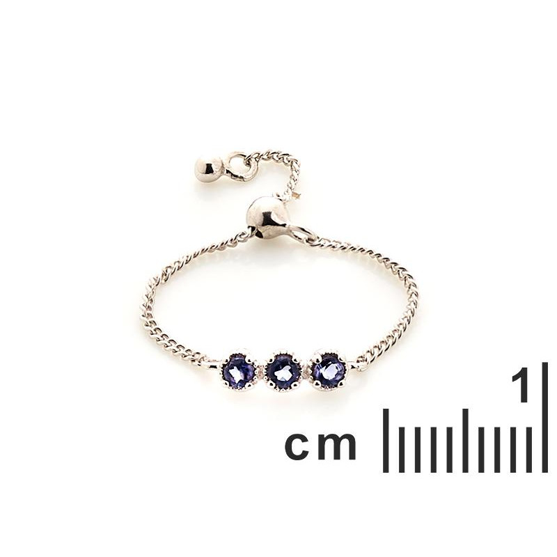 Anello tondo regolabile multipietra iolite blu — per esprimere la tua essenza — foto 1