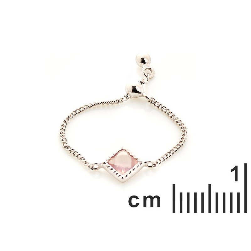 Anello quadrato regolabile con quarzo rosa — per onorare la tua essenza — foto 1