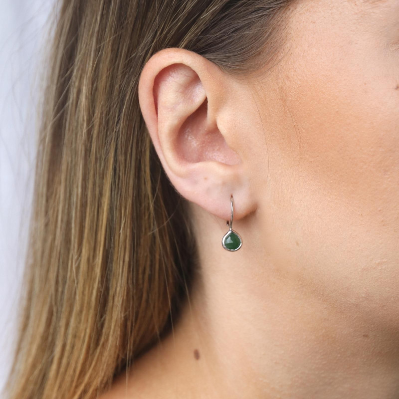 Orecchini cuore avventurina verde — per portare con te un'amore infinita — foto 2