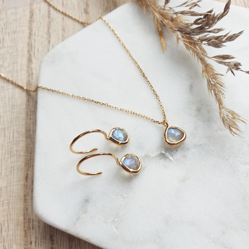 Orecchini cuore labradorite — per evocare l'eterna passione — foto 2