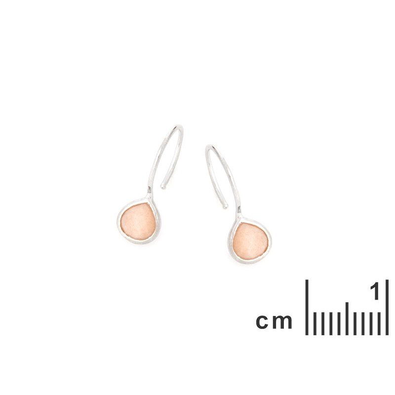 Orecchini cuore pietra luna rosa — amore持久的记忆 — foto 1