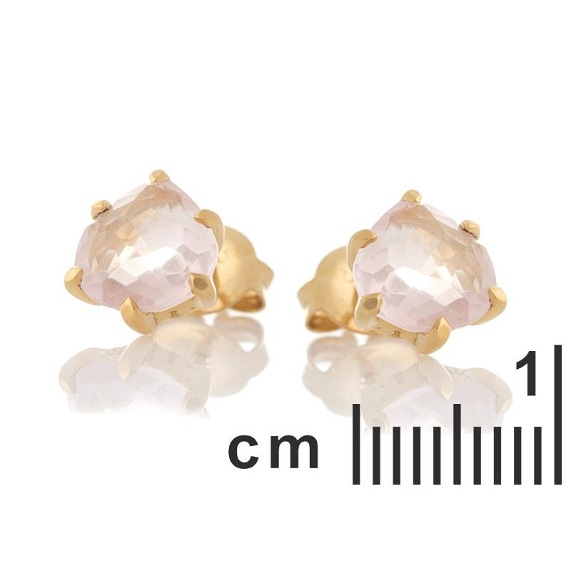 Orecchini cuore quarzo rosa — per缨樱记念爱 — foto 1