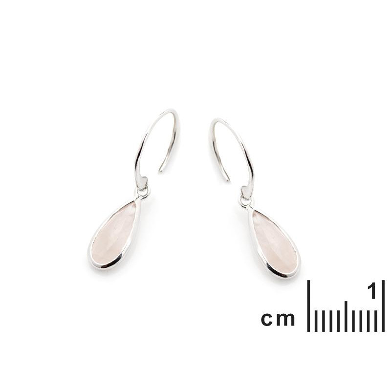Orecchini in argento con quarzo rosa, per illuminare il cuore — per ricordare l'amore vero — foto 1