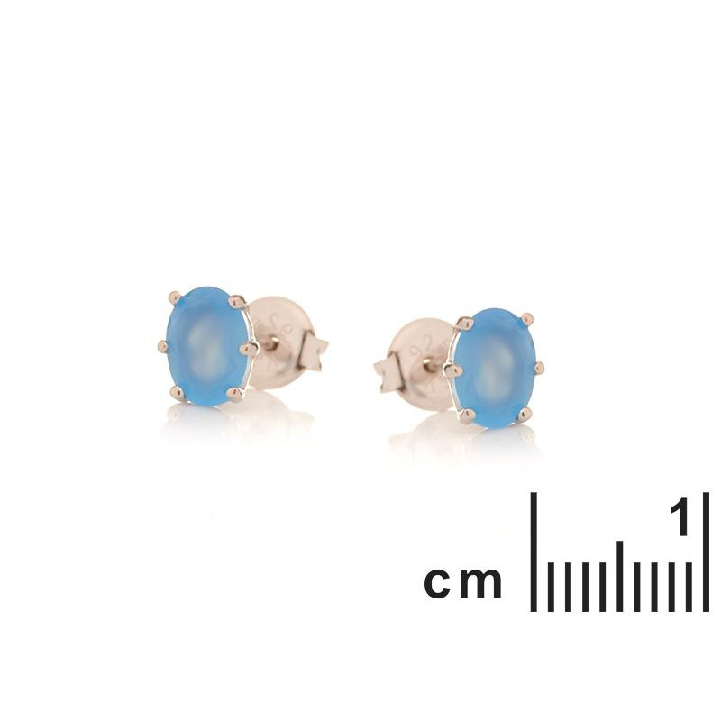 Orecchini in argento rodiato con calcedonio blu naturale — per custodire la tua serenità — foto 1