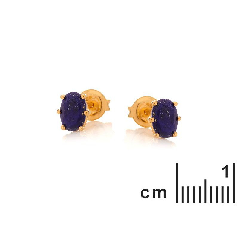 Orecchini in argento 925 dorato con lapislazzuli blu — per celebrare la tua unicità — foto 1