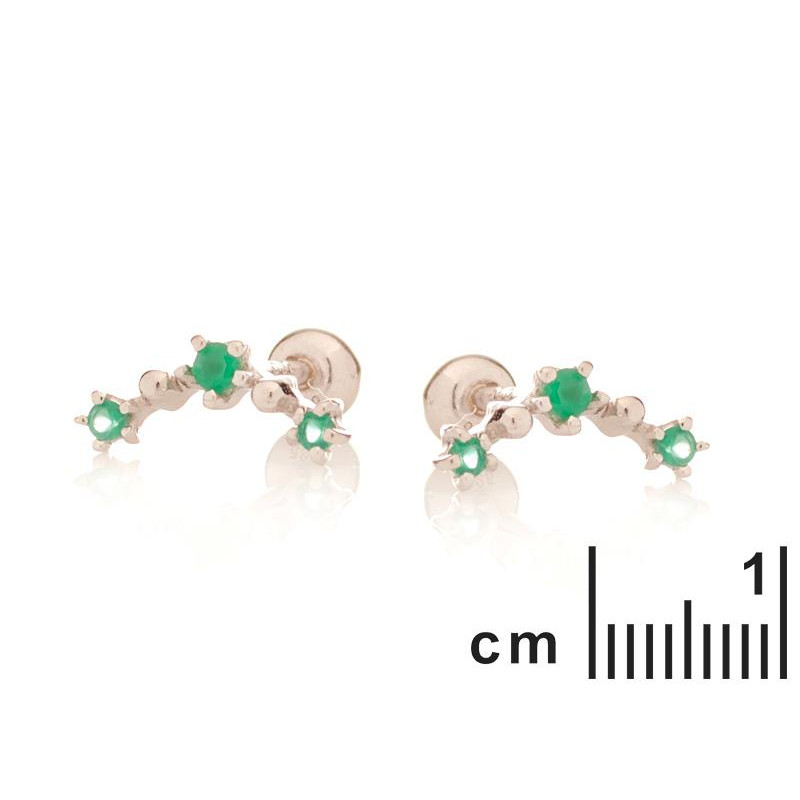 Piercing in argento rodiato con onice verde naturale — per celebrare la tua autenticità — foto 1