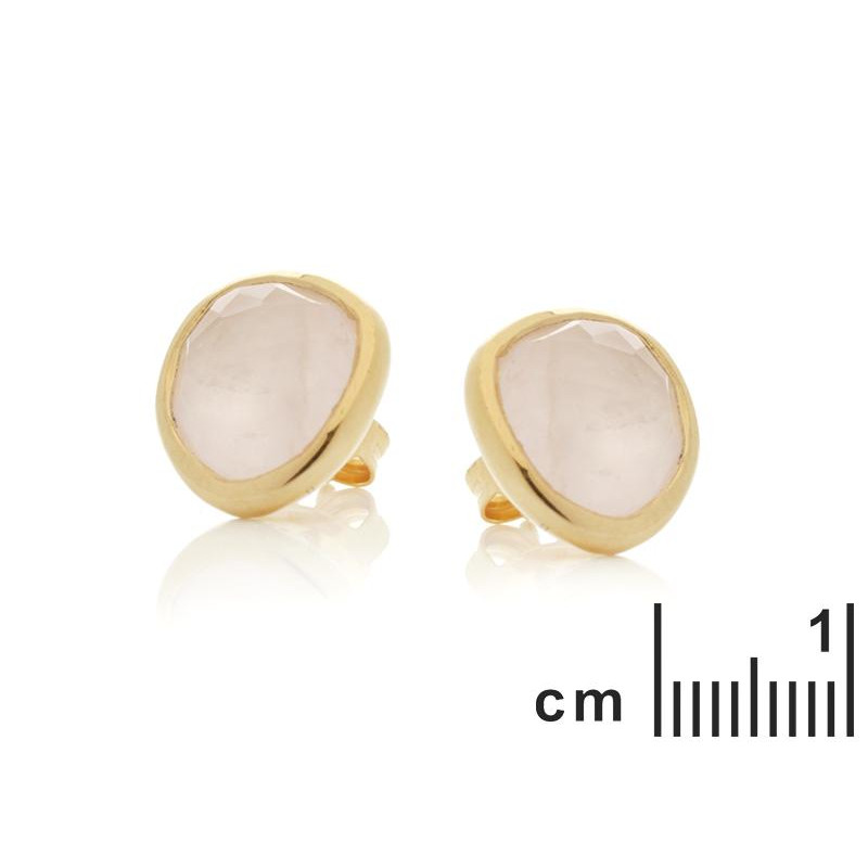 Orecchini in argento 925 dorato con quarzo rosa naturale — per ricordare il tuo cuore — foto 1