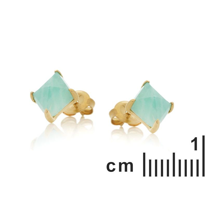 Orecchini in argento 925 dorato con amazzonite blu naturale — per ricordare la serenità — foto 1