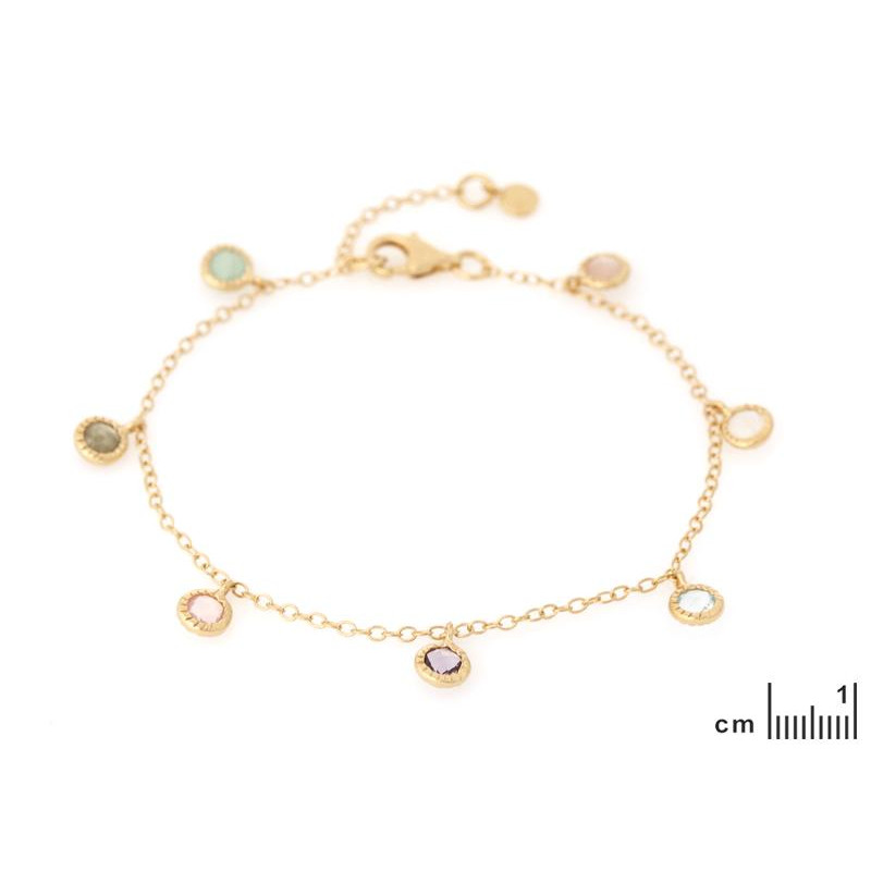 Bracciale di argento dorato con pietre multicolori — per celebrare la tua unicità — foto 1