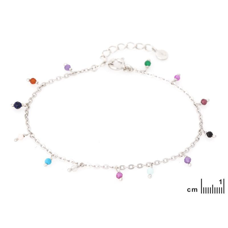 Bracciale in argento 925 rodiato con pietre multicolori — per celebrare la tua unicità — foto 1