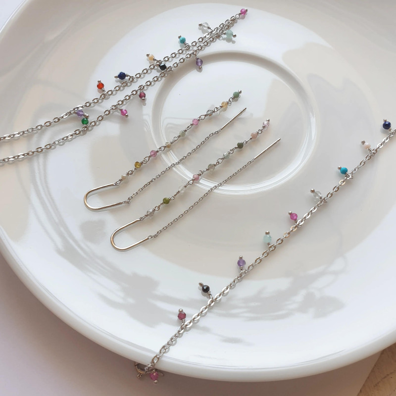 Bracciale in argento 925 rodiato con pietre multicolori — per celebrare la tua unicità — foto 2