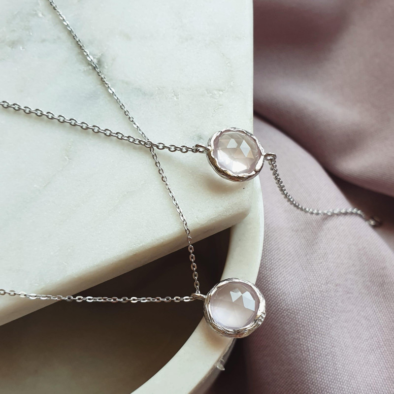 Collana quarzo rosa — per trasmettere amore (cod. 9219) — foto 2