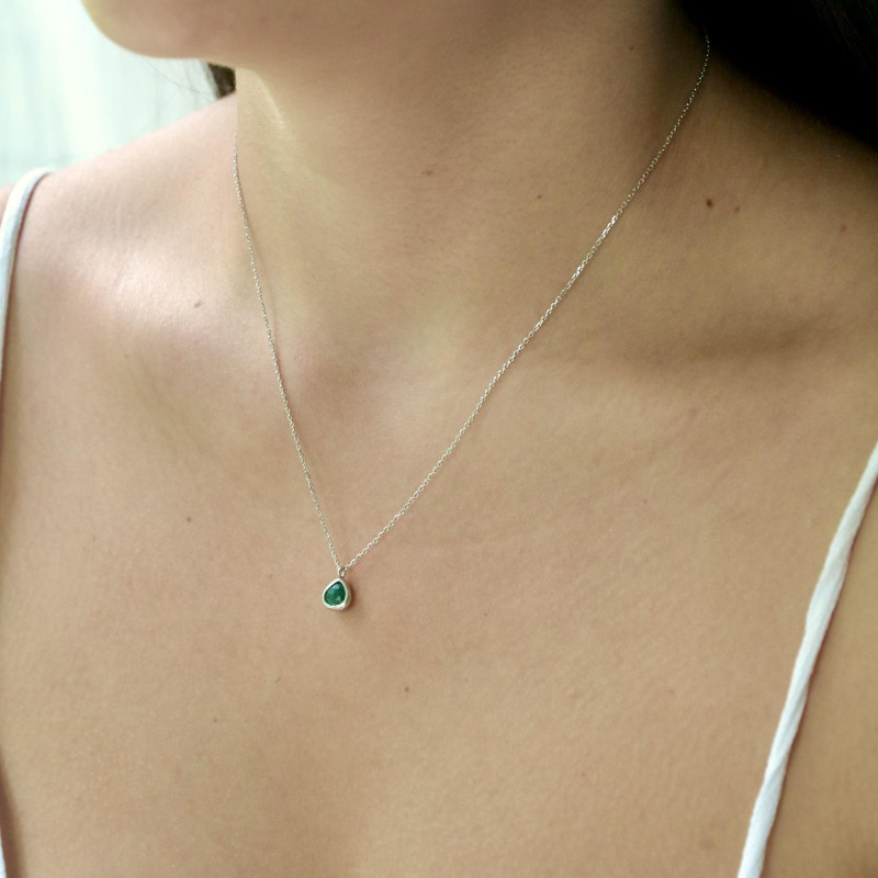 Collana cuore avventurina verde — per sentirti in pace — foto 2