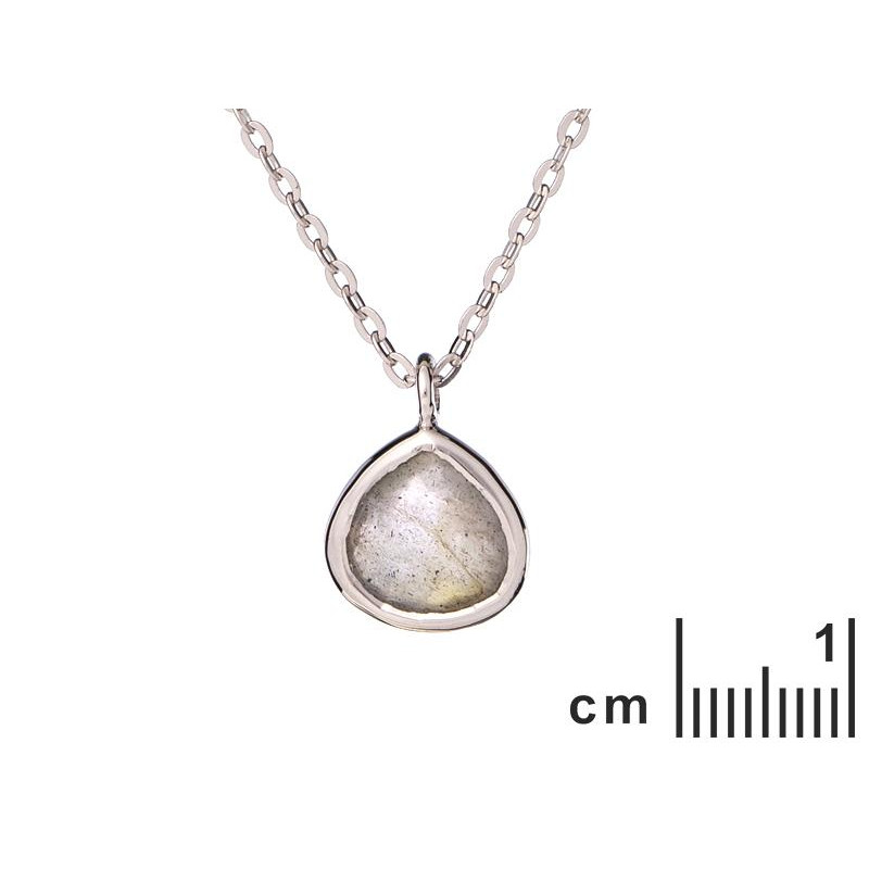Collana cuore in argento 925 rodiato con labradorite — per custodire il tuo amore — foto 1