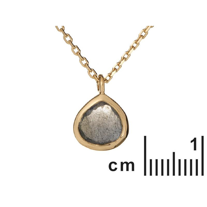 Collana cuore in argento dorato 925 con labradorite — per custodire l'amore che ti guida — foto 1