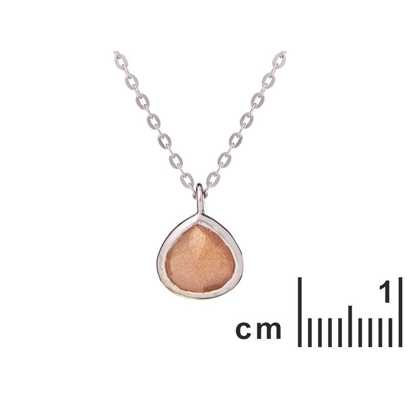 Collana cuore pietra luna rosa — per racchiudere il tuo amore — foto 1