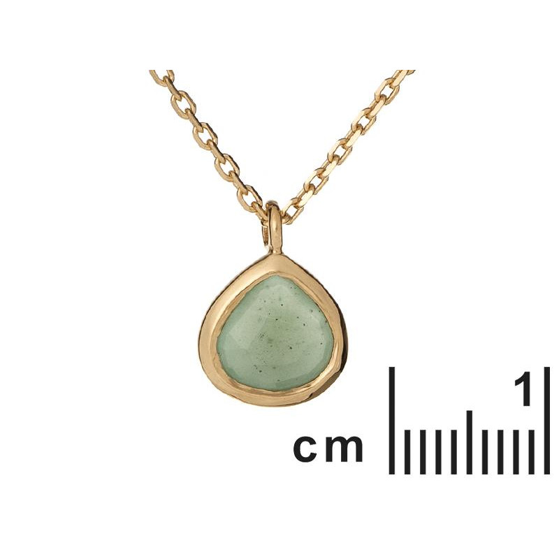 Collana cuore in argento dorato con avventurina verde — per custodire il tuo amore — foto 1
