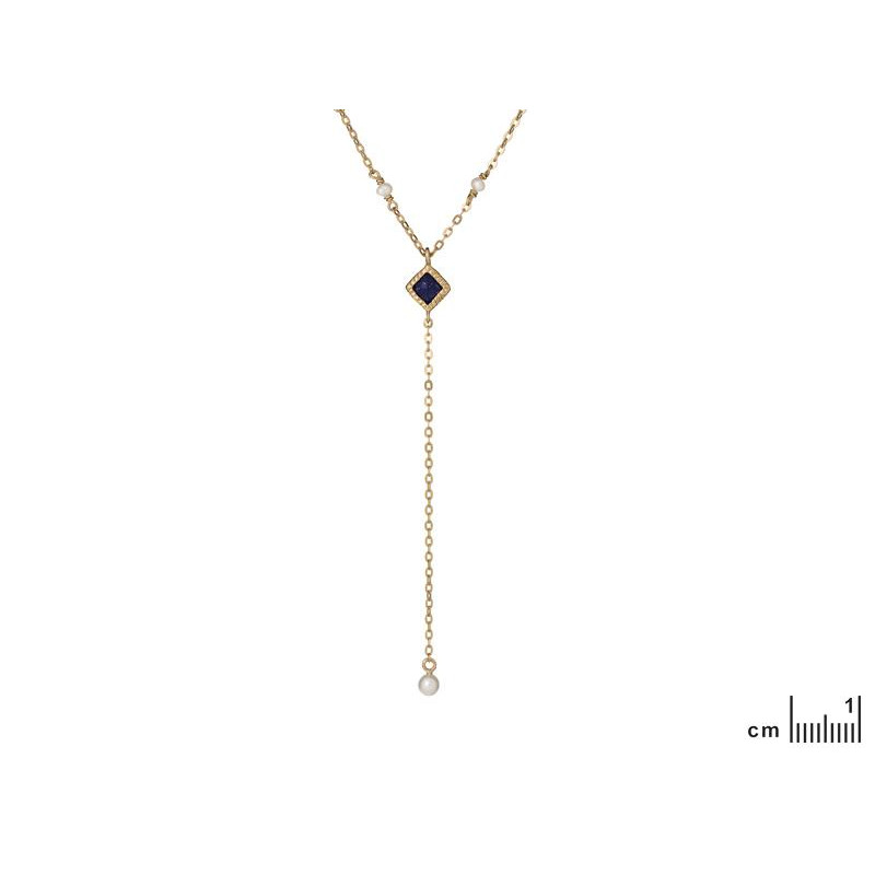 Collana in argento dorato con lapislazzuli e perle — per illuminare ogni tuo gesto — foto 1
