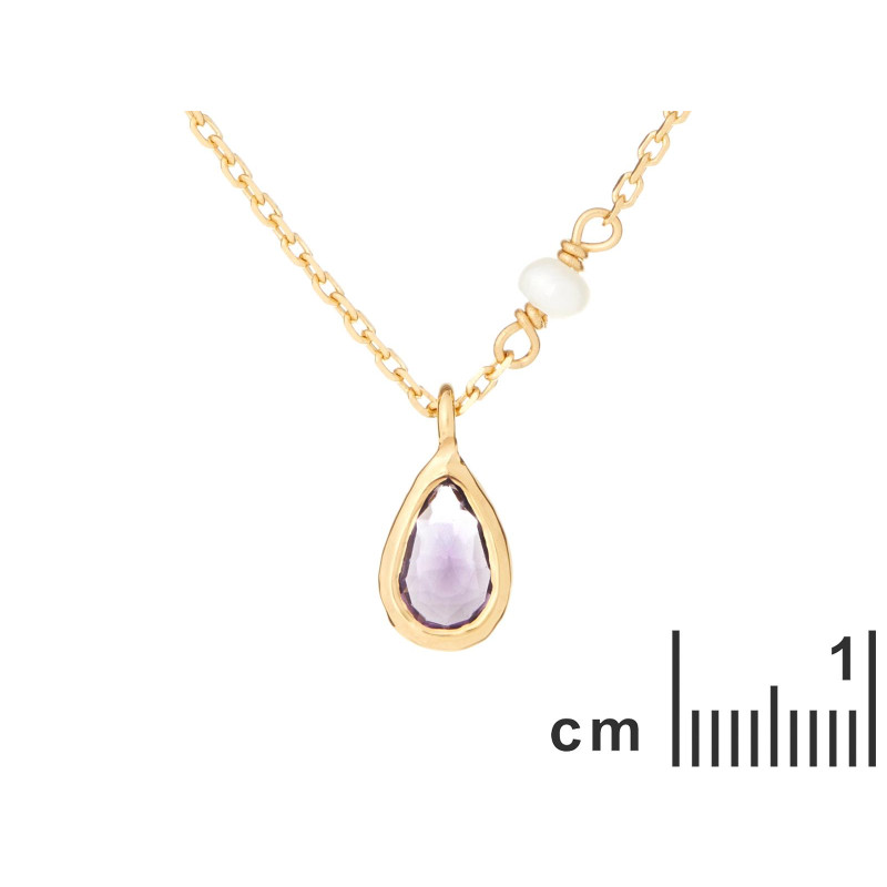 Collana in argento dorato con ametista e perle — per celebrare la tua luce interiore — foto 1