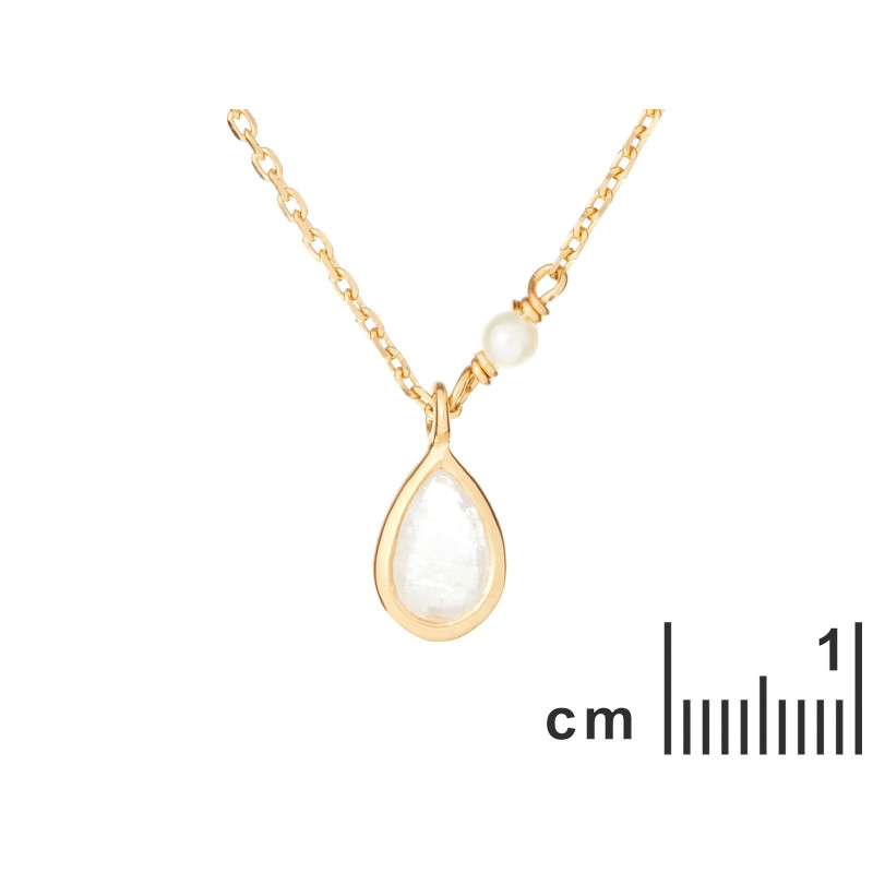 Collana di luna e perle in argento dorato — per ricordare la tua luce interiore — foto 1