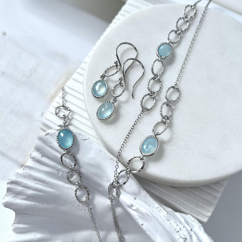 Collana calcedonio azzurro — per evocare l'oceano (cod. 9274) — foto 2