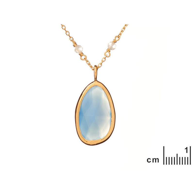 Collana Calcedonio e Pietra di Luna Rosa — Per Regalar Ti Sei — foto 1