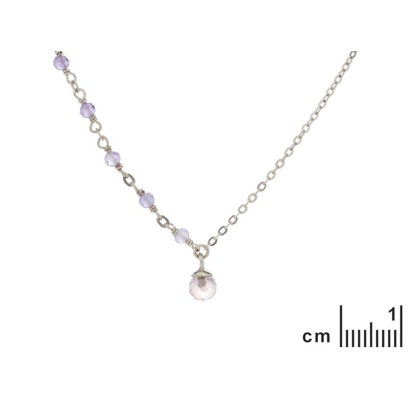 Collana Ametista e Quarzo Rosa — Per unire i tuoi cuori — foto 1