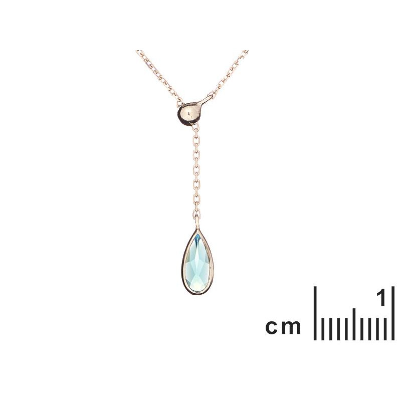 Collana goccia in argento rodiato con calcedonio azzurro — per custodire la tua serenità — foto 1