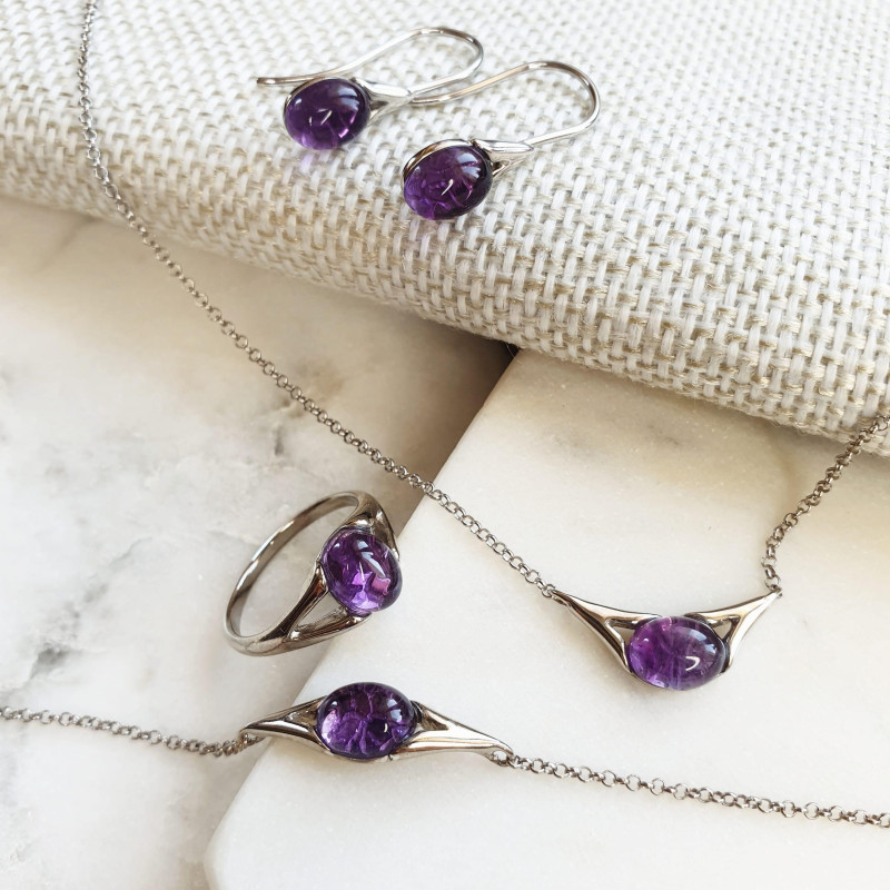 Anello ametista viola naturale — per evocare l'essenza della nobiltà — foto 2