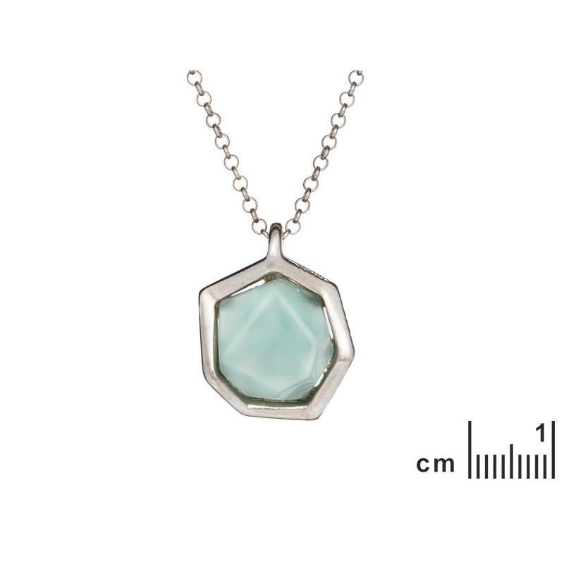 Collana in argento con pietra d'agata acqua, per custodire la serenità della mente — foto 1