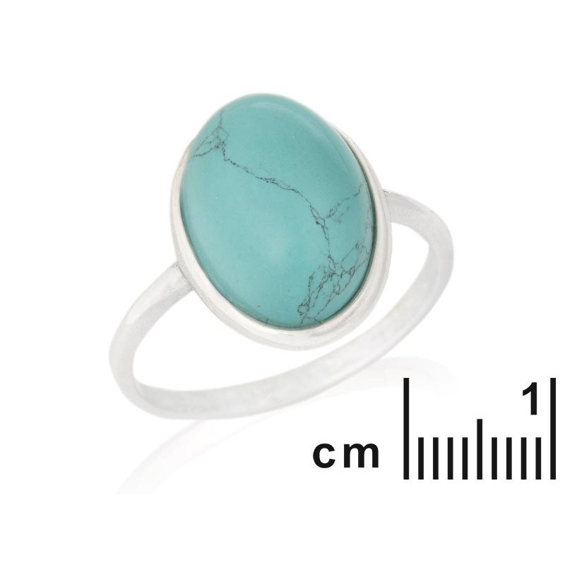 Anello con turchese naturale e argento rodiato — per portare con te un simbolo di eleganza e serenità — foto 1