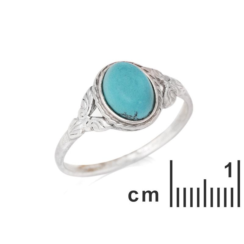 Anello turchese naturale ricostituito — per evocare luoghi d'infanzia — foto 1