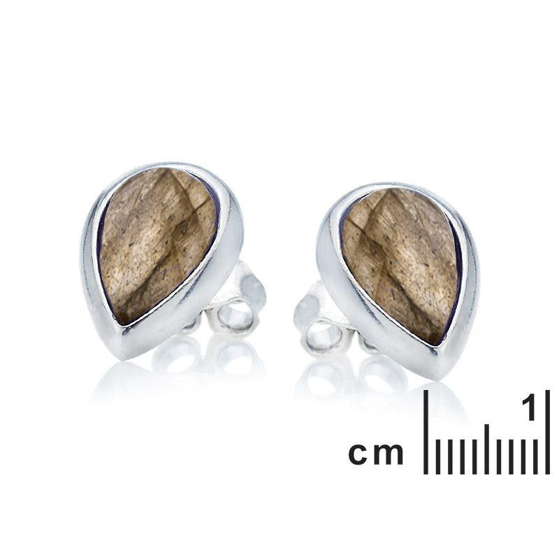 Orecchini a bottone goccia labradorite multicolore — ricordo indimenticabile — foto 1